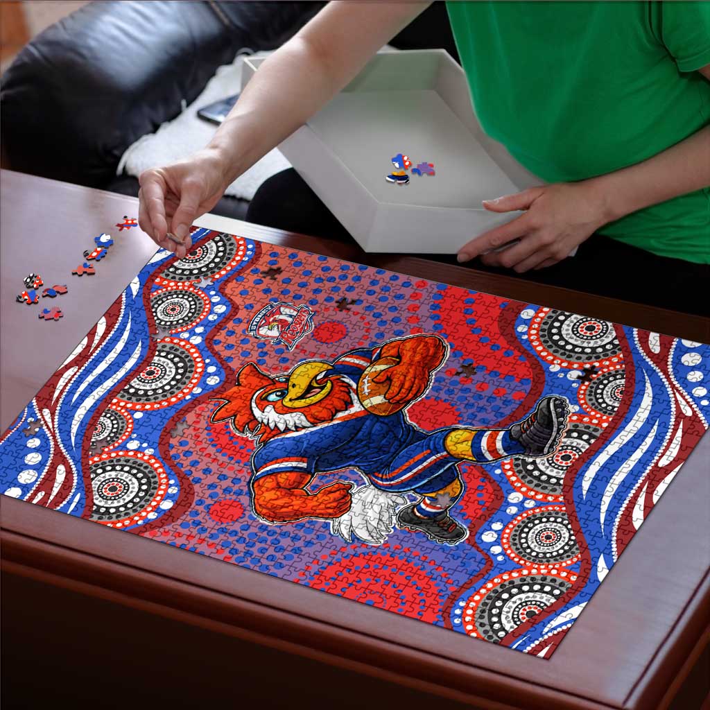 Sydney Roosters Puzzle Aboriginal Dot Pattern - Rugby Mascot Heritage Pride