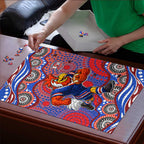 Sydney Roosters Puzzle Aboriginal Dot Pattern - Rugby Mascot Heritage Pride
