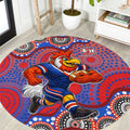 Sydney Roosters Round Carpet Aboriginal Dot Pattern - Rugby Mascot Heritage Pride