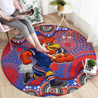 Sydney Roosters Round Carpet Aboriginal Dot Pattern - Rugby Mascot Heritage Pride