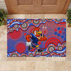 Sydney Roosters Rubber Doormat Aboriginal Dot Pattern - Rugby Mascot Heritage Pride