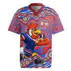 Sydney Roosters Rugby Jersey Aboriginal Dot Pattern - Rugby Mascot Heritage Pride