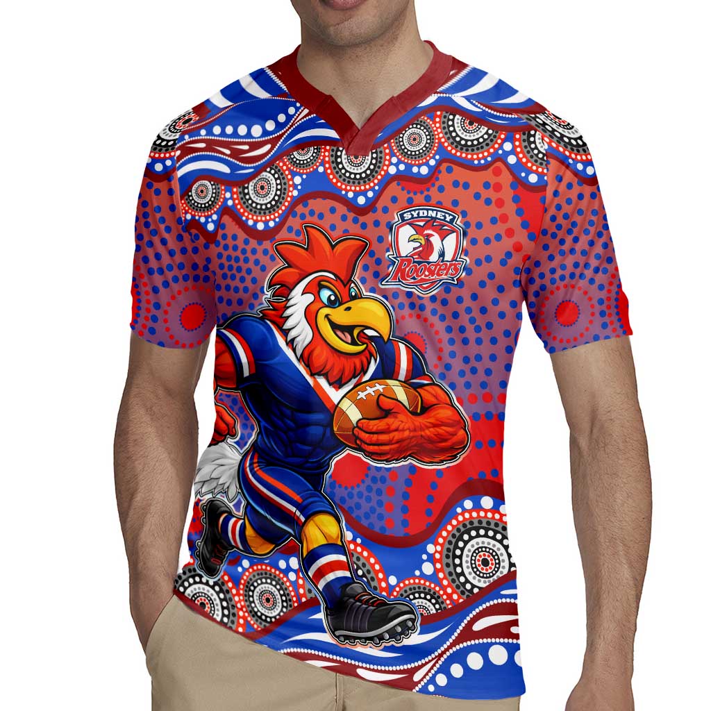 Sydney Roosters Rugby Jersey Aboriginal Dot Pattern - Rugby Mascot Heritage Pride