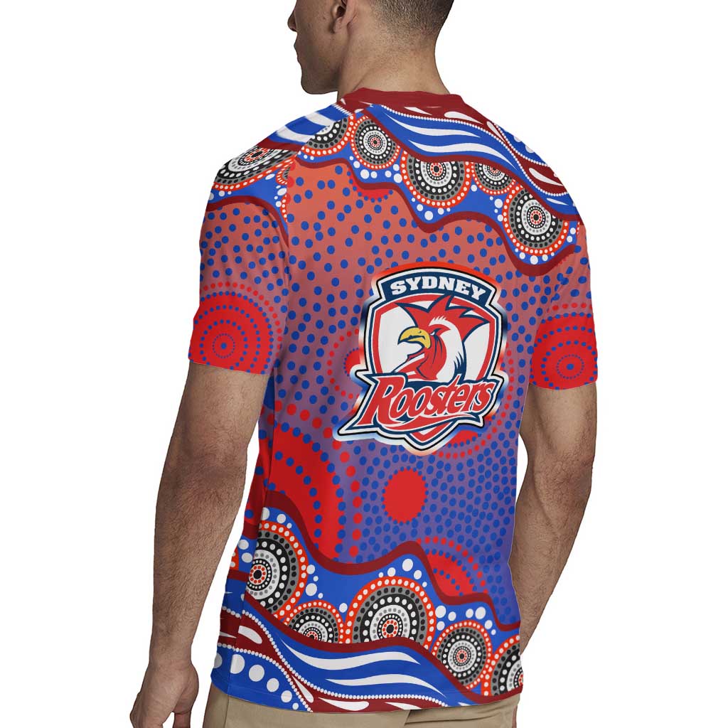 Sydney Roosters Rugby Jersey Aboriginal Dot Pattern - Rugby Mascot Heritage Pride