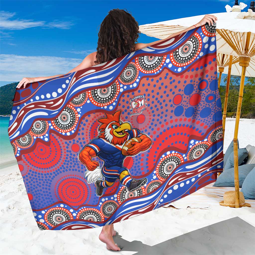 Sydney Roosters Sarong Aboriginal Dot Pattern - Rugby Mascot Heritage Pride