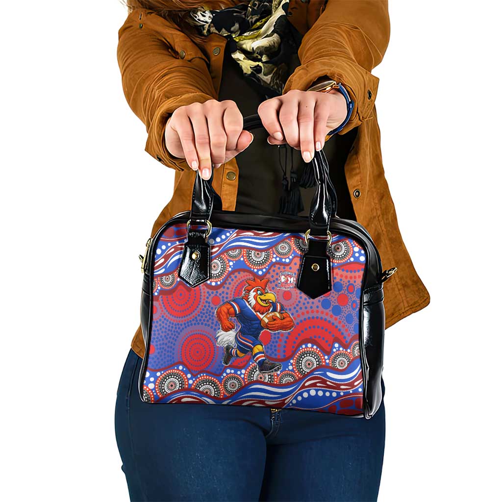 Sydney Roosters Shoulder Handbag Aboriginal Dot Pattern - Rugby Mascot Heritage Pride