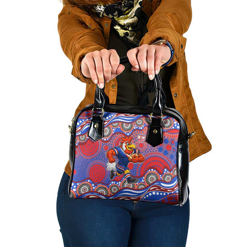 Sydney Roosters Shoulder Handbag Aboriginal Dot Pattern - Rugby Mascot Heritage Pride