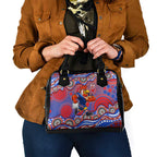 Sydney Roosters Shoulder Handbag Aboriginal Dot Pattern - Rugby Mascot Heritage Pride
