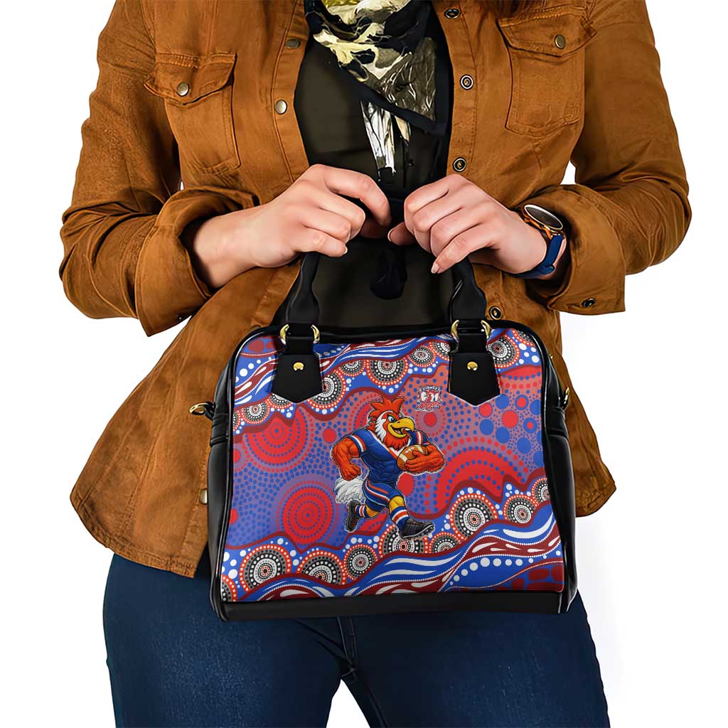 Sydney Roosters Shoulder Handbag Aboriginal Dot Pattern - Rugby Mascot Heritage Pride