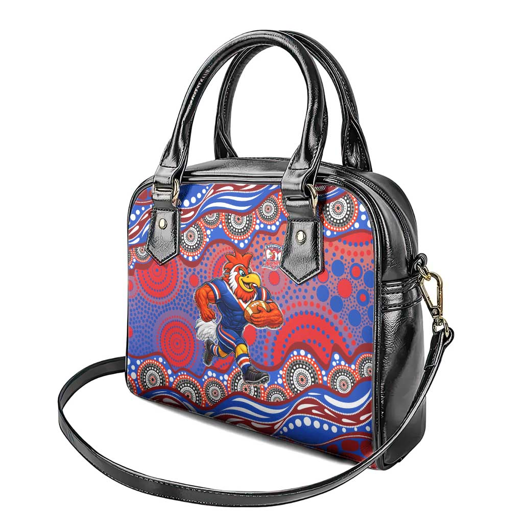 Sydney Roosters Shoulder Handbag Aboriginal Dot Pattern - Rugby Mascot Heritage Pride