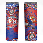 Sydney Roosters Skinny Tumbler Aboriginal Dot Pattern - Rugby Mascot Heritage Pride