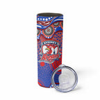 Sydney Roosters Skinny Tumbler Aboriginal Dot Pattern - Rugby Mascot Heritage Pride