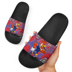 Sydney Roosters Slide Sandals Aboriginal Dot Pattern - Rugby Mascot Heritage Pride