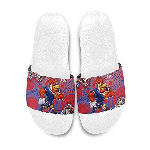 Sydney Roosters Slide Sandals Aboriginal Dot Pattern - Rugby Mascot Heritage Pride