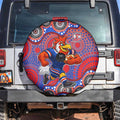Sydney Roosters Spare Tire Cover Aboriginal Dot Pattern - Rugby Mascot Heritage Pride