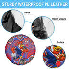 Sydney Roosters Spare Tire Cover Aboriginal Dot Pattern - Rugby Mascot Heritage Pride