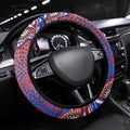 Sydney Roosters Steering Wheel Cover Aboriginal Dot Pattern - Rugby Mascot Heritage Pride