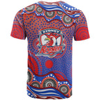 Sydney Roosters T Shirt Aboriginal Dot Pattern - Rugby Mascot Heritage Pride