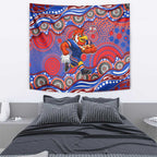 Sydney Roosters Tapestry Aboriginal Dot Pattern - Rugby Mascot Heritage Pride