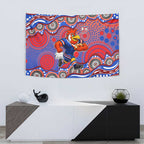 Sydney Roosters Tapestry Aboriginal Dot Pattern - Rugby Mascot Heritage Pride