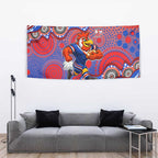 Sydney Roosters Tapestry Aboriginal Dot Pattern - Rugby Mascot Heritage Pride