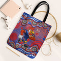 Sydney Roosters Tote Bag Aboriginal Dot Pattern - Rugby Mascot Heritage Pride