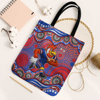 Sydney Roosters Tote Bag Aboriginal Dot Pattern - Rugby Mascot Heritage Pride