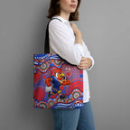 Sydney Roosters Tote Bag Aboriginal Dot Pattern - Rugby Mascot Heritage Pride