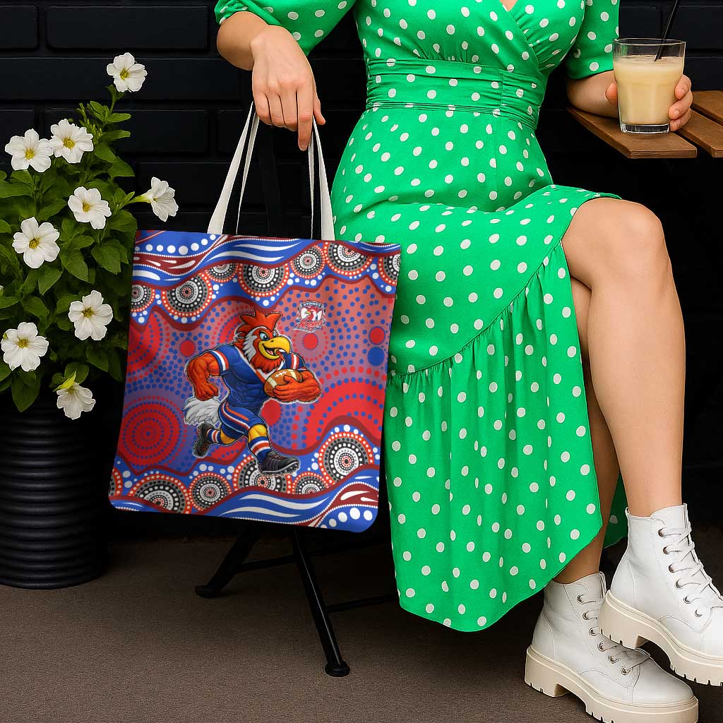 Sydney Roosters Tote Bag Aboriginal Dot Pattern - Rugby Mascot Heritage Pride