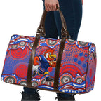 Sydney Roosters Travel Bag Aboriginal Dot Pattern - Rugby Mascot Heritage Pride