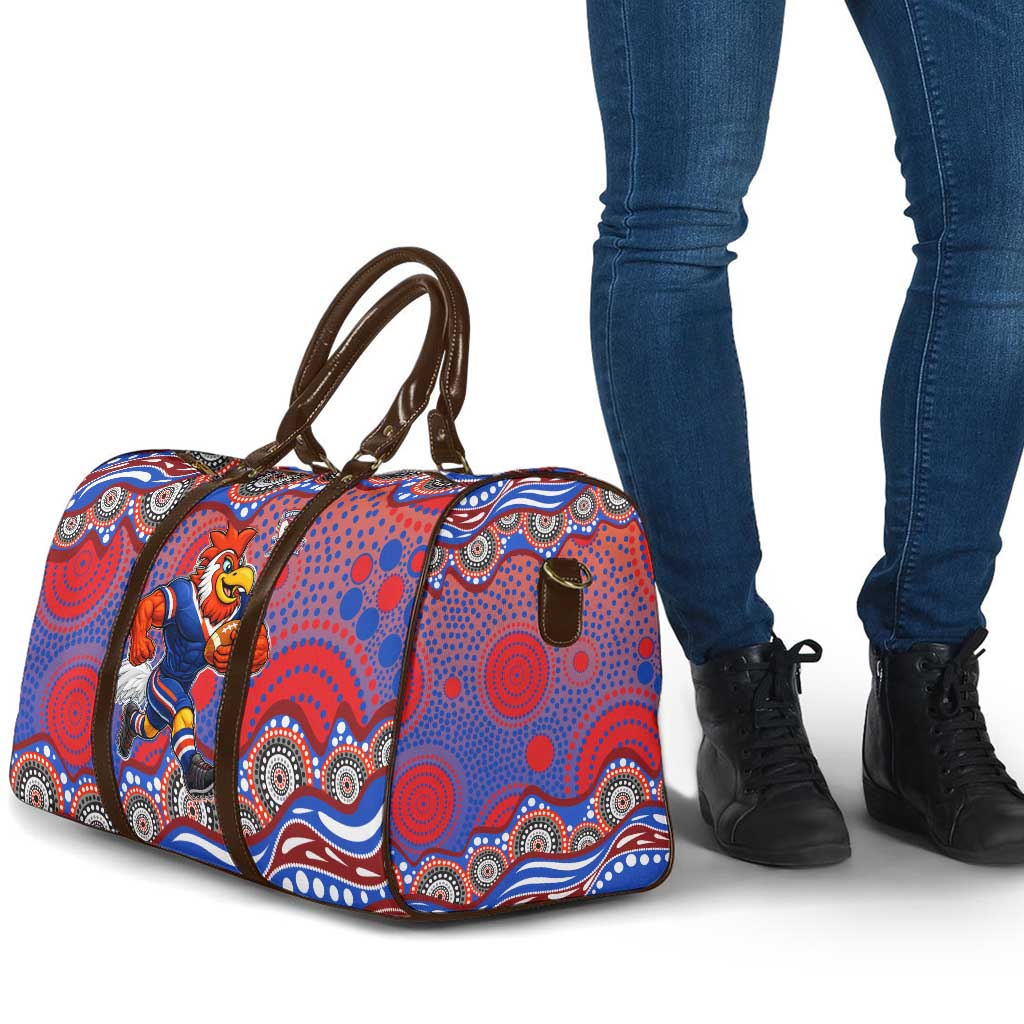Sydney Roosters Travel Bag Aboriginal Dot Pattern - Rugby Mascot Heritage Pride