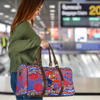Sydney Roosters Travel Bag Aboriginal Dot Pattern - Rugby Mascot Heritage Pride