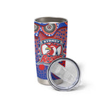Sydney Roosters Tumbler Cup Aboriginal Dot Pattern - Rugby Mascot Heritage Pride