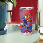 Sydney Roosters Tumbler Cup Aboriginal Dot Pattern - Rugby Mascot Heritage Pride