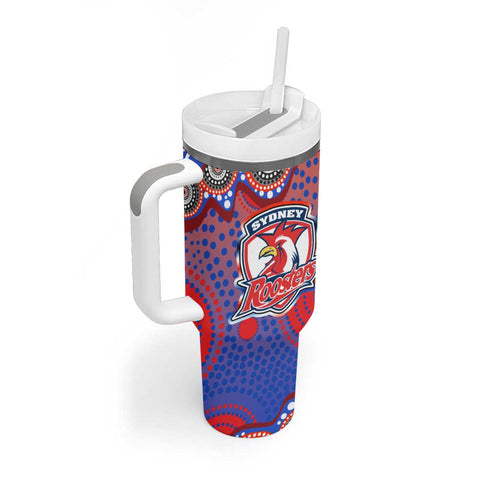 Sydney Roosters Tumbler With Handle Aboriginal Dot Pattern - Rugby Mascot Heritage Pride