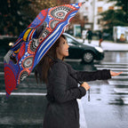 Sydney Roosters Umbrella Aboriginal Dot Pattern - Rugby Mascot Heritage Pride