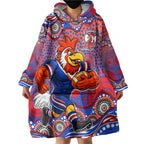 Sydney Roosters Wearable Blanket Hoodie Aboriginal Dot Pattern - Rugby Mascot Heritage Pride