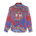 Sydney Roosters Women Casual Shirt Aboriginal Dot Pattern - Rugby Mascot Heritage Pride