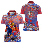 Sydney Roosters Women Polo Shirt Aboriginal Dot Pattern - Rugby Mascot Heritage Pride