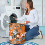 Wests Tigers Laundry Basket Aboriginal Dot Pattern - Rugby Mascot Heritage Pride