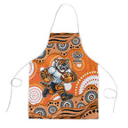 Wests Tigers Apron Aboriginal Dot Pattern - Rugby Mascot Heritage Pride