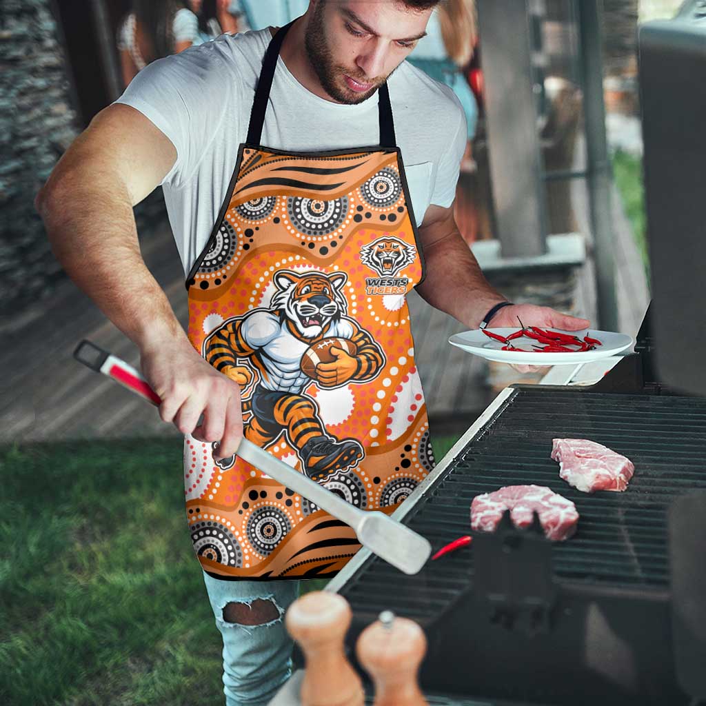 Wests Tigers Apron Aboriginal Dot Pattern - Rugby Mascot Heritage Pride