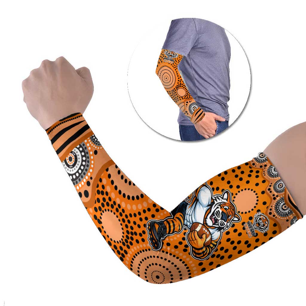 Wests Tigers Arm Sleeves Aboriginal Dot Pattern - Rugby Mascot Heritage Pride