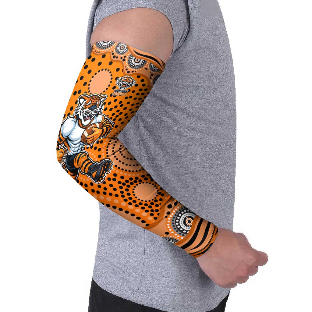 Wests Tigers Arm Sleeves Aboriginal Dot Pattern - Rugby Mascot Heritage Pride