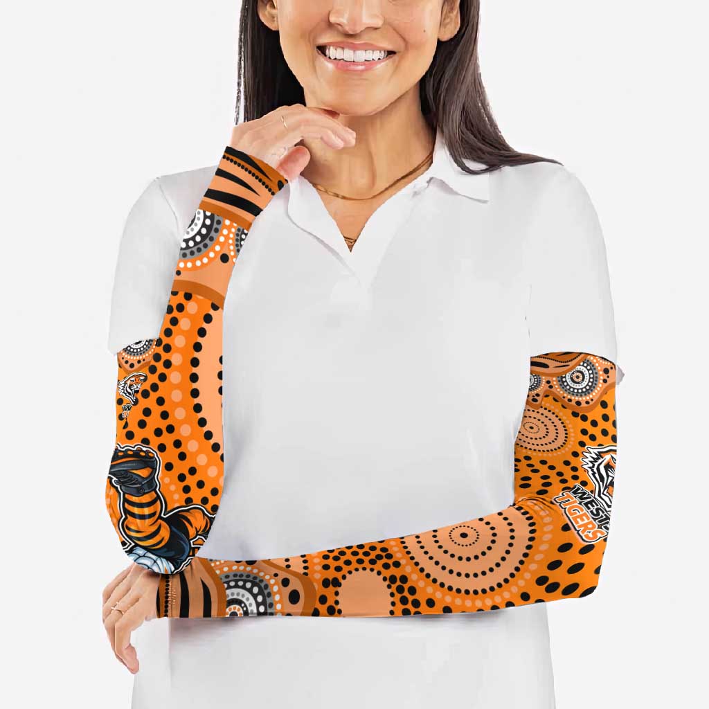 Wests Tigers Arm Sleeves Aboriginal Dot Pattern - Rugby Mascot Heritage Pride