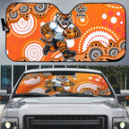 Wests Tigers Auto Sun Shade Aboriginal Dot Pattern - Rugby Mascot Heritage Pride