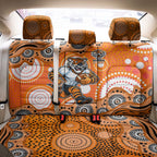 Wests Tigers Back Car Seat Cover Aboriginal Dot Pattern - Rugby Mascot Heritage Pride