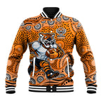 Wests Tigers Baseball Jacket Aboriginal Dot Pattern - Rugby Mascot Heritage Pride