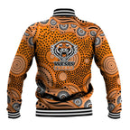 Wests Tigers Baseball Jacket Aboriginal Dot Pattern - Rugby Mascot Heritage Pride