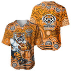 Wests Tigers Baseball Jersey Aboriginal Dot Pattern - Rugby Mascot Heritage Pride